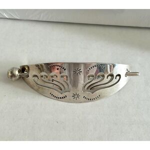 Mexico 2pc Sterling Silver Hair Barrette Holder
